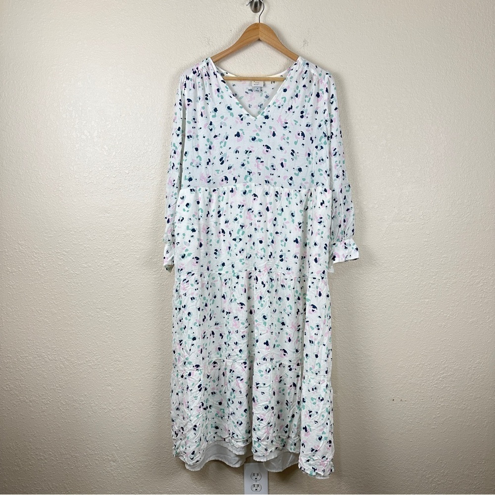 Target A New Day Target Abstract Print V-Neck Lon… - image 1